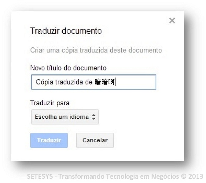 Tutorial sobre tradução de documentos no Google Docs