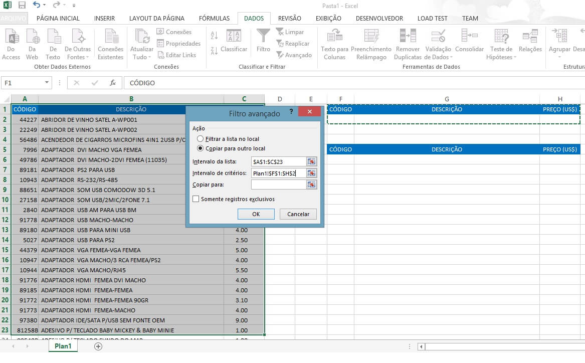 Como Criar Filtro Avançado com Macro no Excel
