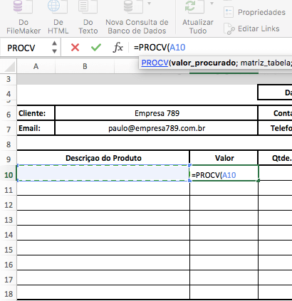Como criar uma Ordem/Pedido de Compra no Excel