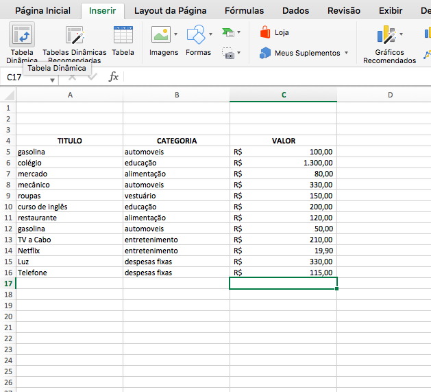 Como fazer uma Tabela Dinâmica no Excel