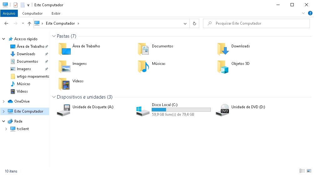 Criar partição no HD através do Windows 10