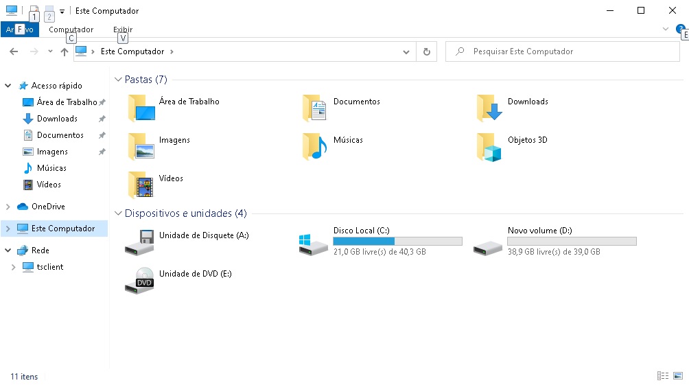 Criar partição no HD através do Windows 10